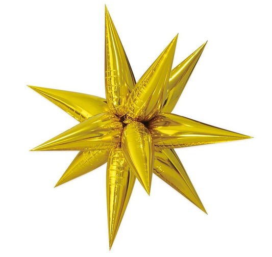 26" Starburst Exploding Star Mylar Balloon - GOLD (AIR-FILL ONLY)