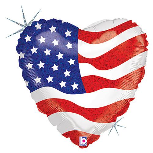 18" USA Heart Shape Foil
